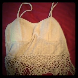 White knitty crop top